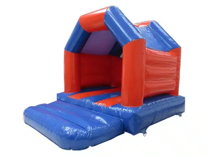 Red and blue inflatable jumping castle with a compact design, perfect for kids' parties and events. Buy durable inflatables online in Australia today!