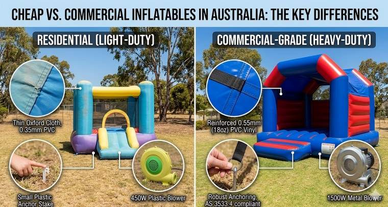 What’s the Difference Between Cheap and Commercial Inflatables in Australia? (A Deep Dive)