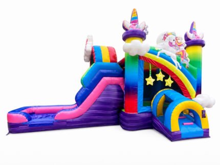 3d Rainbow Unicorn Combo Jumping Castle