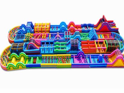 Rainbow Mega Inflatable Obstacle Course